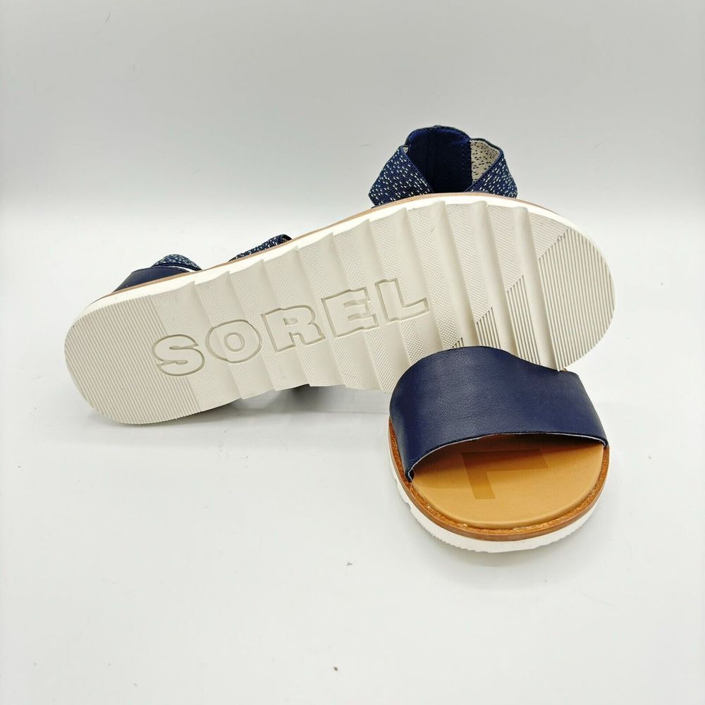 SOREL Sandals Women Size 6 ELLA II IN Navy Nocturnal Sea Salt - Picture 5 of 6